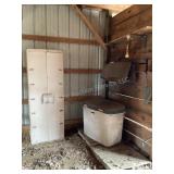 Rubbermaid storage cupboard, tote, wall brackets