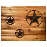 3 Metal stars wall art, 8 & 16'