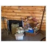 Coat Rack, luggage, wreath, basket & more