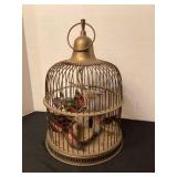 Antique Decorative Brass Birdcage, 10x21' tall