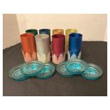 Vintage Metal Glasses, sleeves & glass coasters