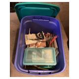 Tote of Misc. tools, wind chime & more