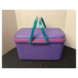 Vintage Craftstor storage tote & contents