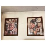 2 Indian Pictures, 18 1/2x22 1/4' tall