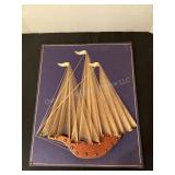 Vintage 16x20' string art boat picture