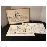 17x11' vintage pictures, 3 total by D. Ayre