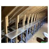 7 sections of metal shelving