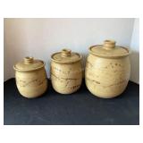 Artisan Set of Pottery Canisters
