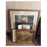 Six Gallery Wall Pictures, largest is 32x29'