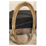 Large Wood Antique oval frame, 23x46'