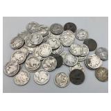 44 Buffalo Nickels of varying dates