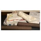 Car blanket, throw rugs, stool, linens & more