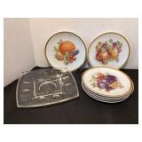 6 Golden Crown Orchard 7 1/2' plates & square