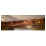Wood 'Live Well' Folk Art Plaque, 80x7 3/4' tall