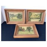 3 countryside pictures, 9 1/2x7 1/2'