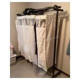 Garment Rack, Linens & Trapper Point Wool Blanket