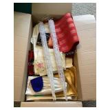 Box of Linens & Two Large 30' Icicles