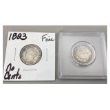 1883 Liberty Head 'V' Nickels