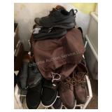 Menï¿½s Shoes, storage racks & polishing supplies