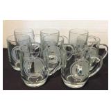 Glass France Mugs with Monogrammed 'L'