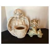 Resin angel flower pot & decor