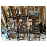 6 antique wood project dining chairs
