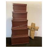 Like decorative new nesting box set & resin cross