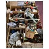 9 boxes of misc. hardware, shop supplies,