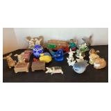 Ward bluebird, bone china bunnies & pig, music