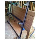 White cedar headboard & metal frame