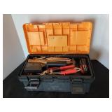 16 1/2" Plastic Toolbox & contents