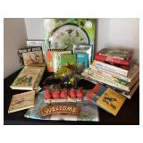 Bird books, bird feeders, bird clock & more