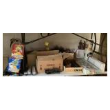 Tabletop clean off of trains, toys, tins & more