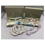 Honora pearl bracelets & lavender & pink necklace