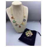 Joan Rivers pansy necklace & pin