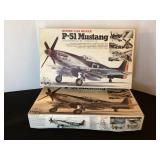 2 Super 1/24 Scale P-51 Mustang Model Kits, opened