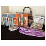 Jovan Musk, manicure/pedicure sets, scarves, bag