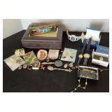 Jewelry box, costume jewelry, watches & more