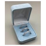 Epiphany 3 Stack Sterling & CZ rings, size 8