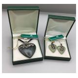 Connemara marble & sterling heart necklace &