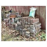 Large lot of retaining wall bricks & edging