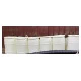 6 plastic barrels, great for floating dock