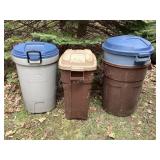 4 trash cans