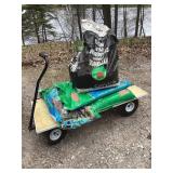 Garden cart, 3 bags of garden soil & partial