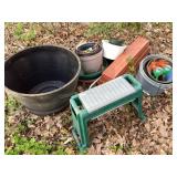 Flower pots, garden seat/bench & more