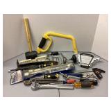 Husky wrenches, lug wrench, level, mallet,