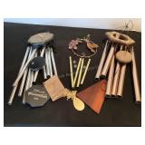 3 wind chimes, one by JW Stannard "Ode" is new