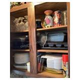 Upper Kitchen Cupboard Cleanout; bake ware,