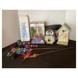 Windchime, garden stakes, bird feeders