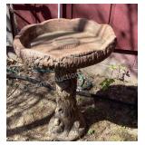 Cement birdbath, 2 piece